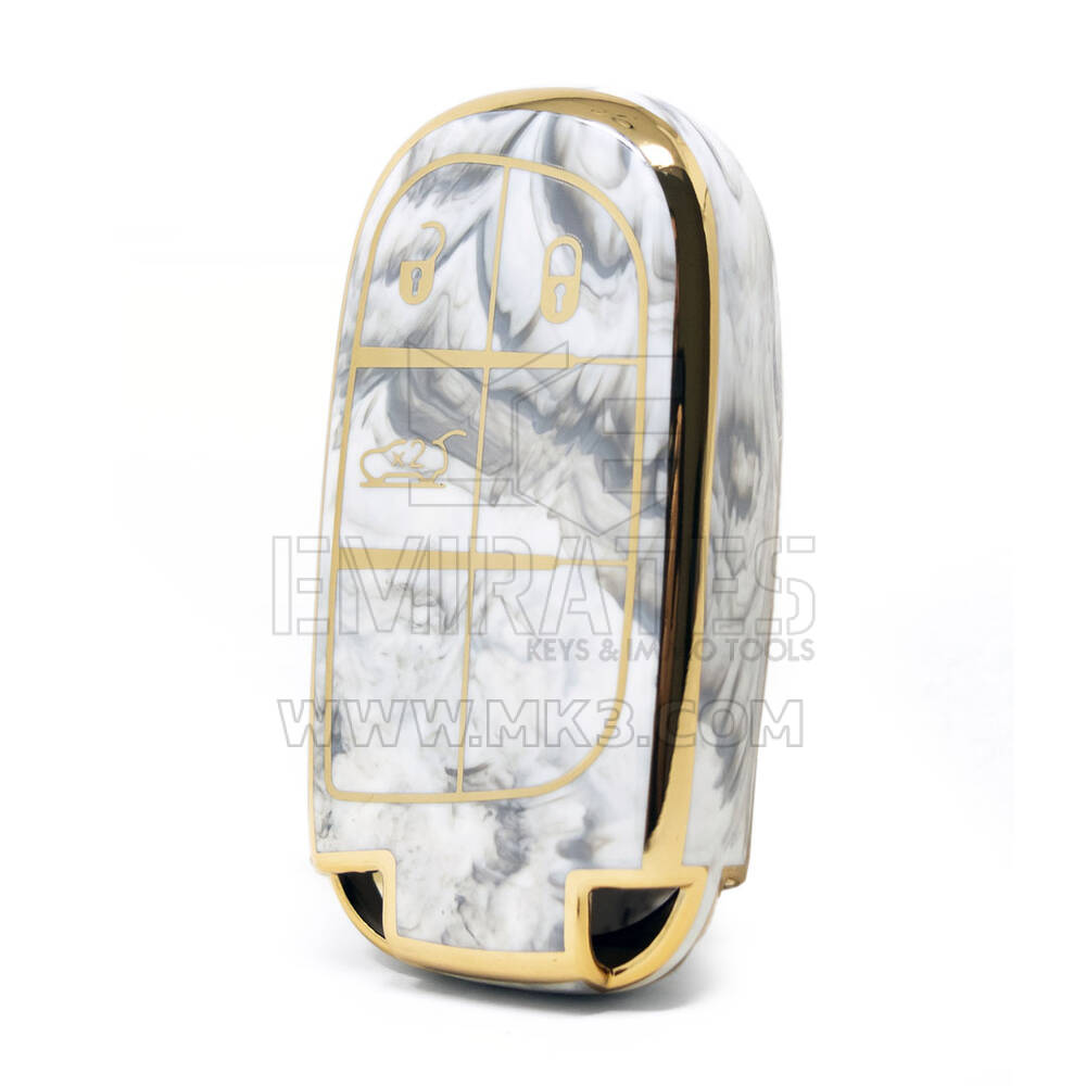 Nano High Quality Marble Cover For Jeep Remote Key 3 Buttons White Color Jeep-B12J3