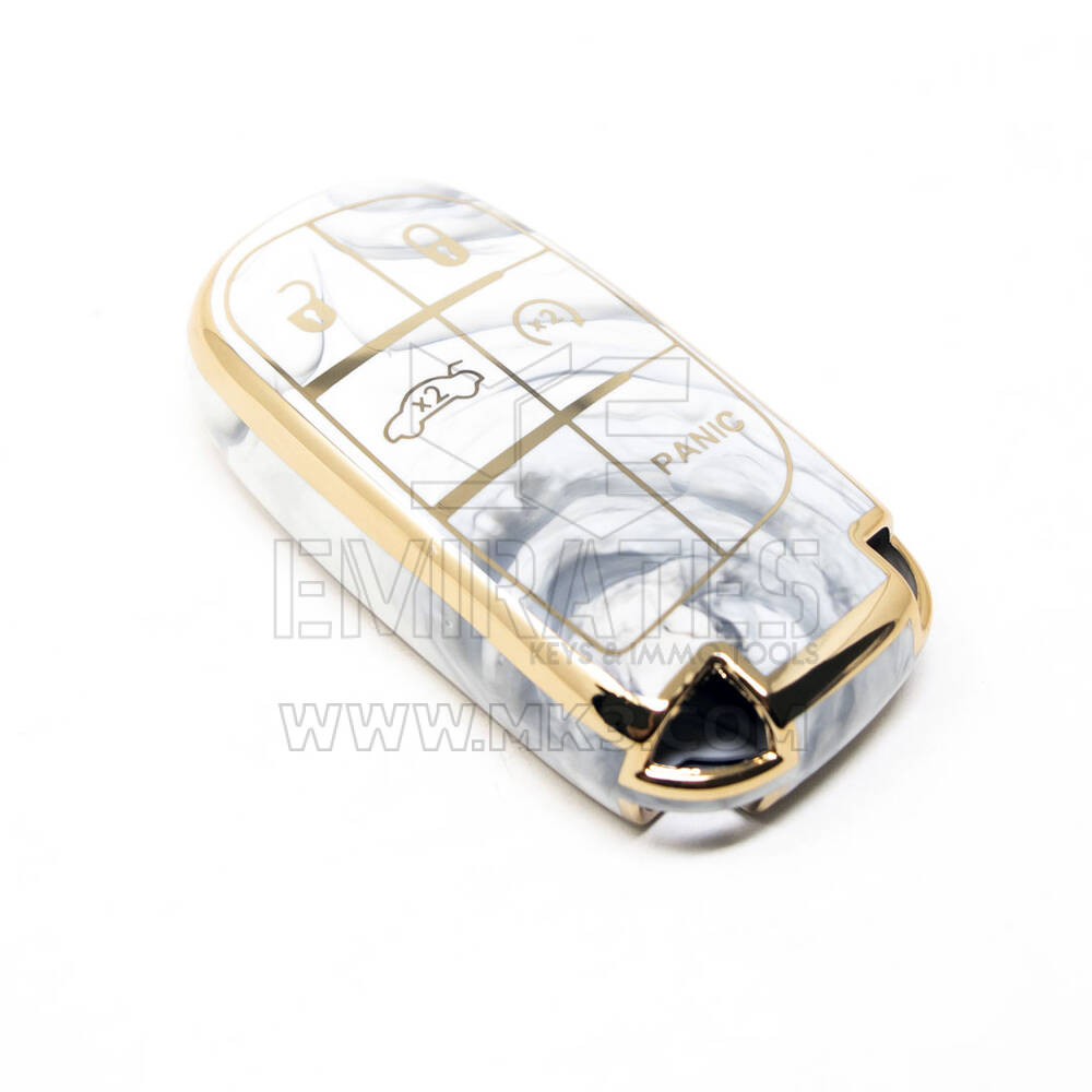 New Aftermarket Nano High Quality Marble Cover For Jeep Remote Key 5 Buttons White Color Jeep-B12J5 | Emirates Keys