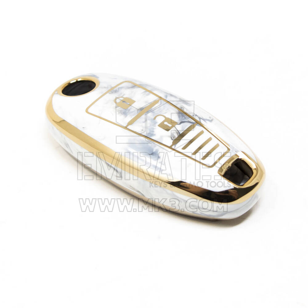 New Aftermarket Nano High Quality Marble Cover For Suzuki Remote Key 3 Buttons White Color SZK-A12J3A | Emirates Keys