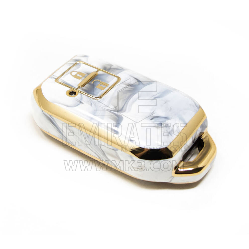 Nuova copertura in marmo Nano di alta qualità aftermarket per chiave remota Suzuki 2 pulsanti colore bianco SZK-C12J2 | Chiavi degli Emirati