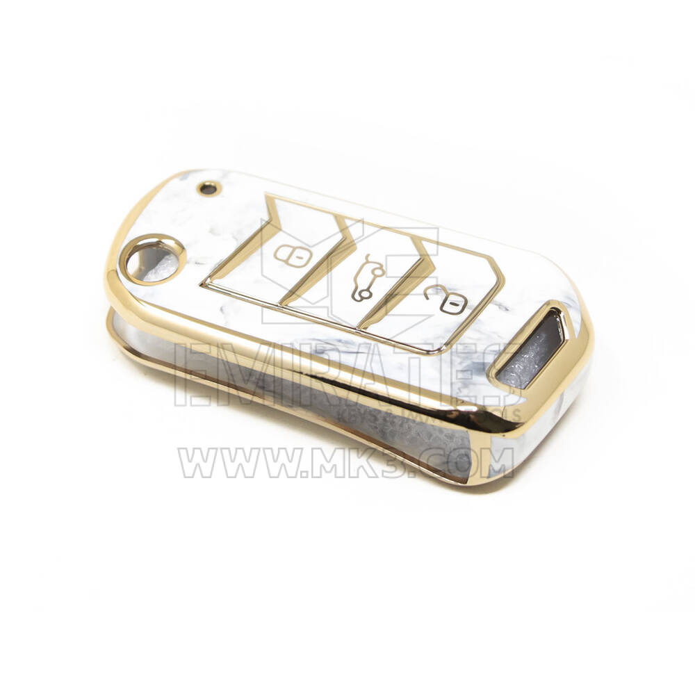 Couvercle en marbre Nano de haute qualité pour clé télécommande Mahindra, 3 boutons, couleur blanche, MHD-A12J | Clés des Émirats