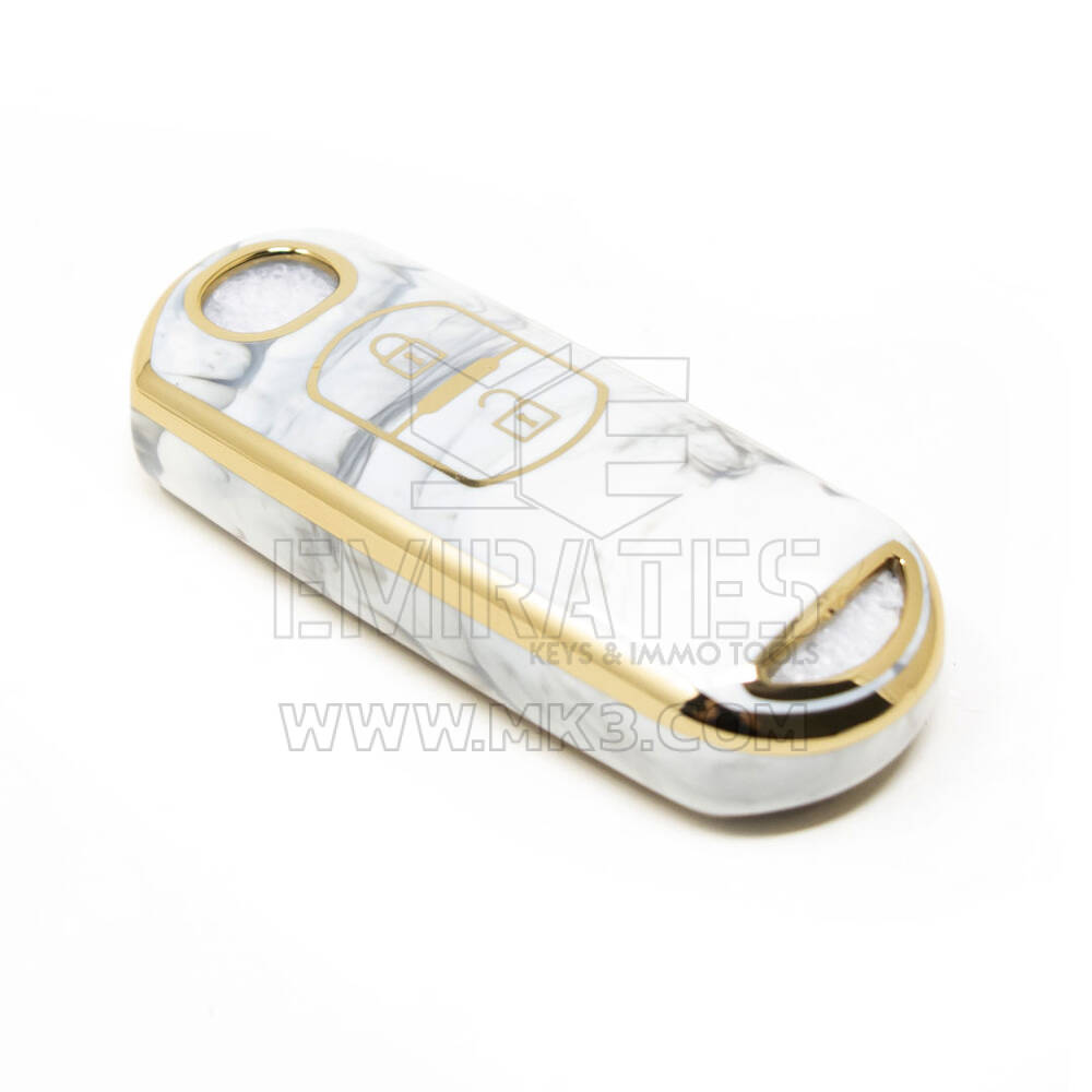 Nueva cubierta de mármol Nano de alta calidad del mercado de accesorios para llave remota Mazda 2 botones Color blanco MZD-A12J2 | Cayos de los Emiratos