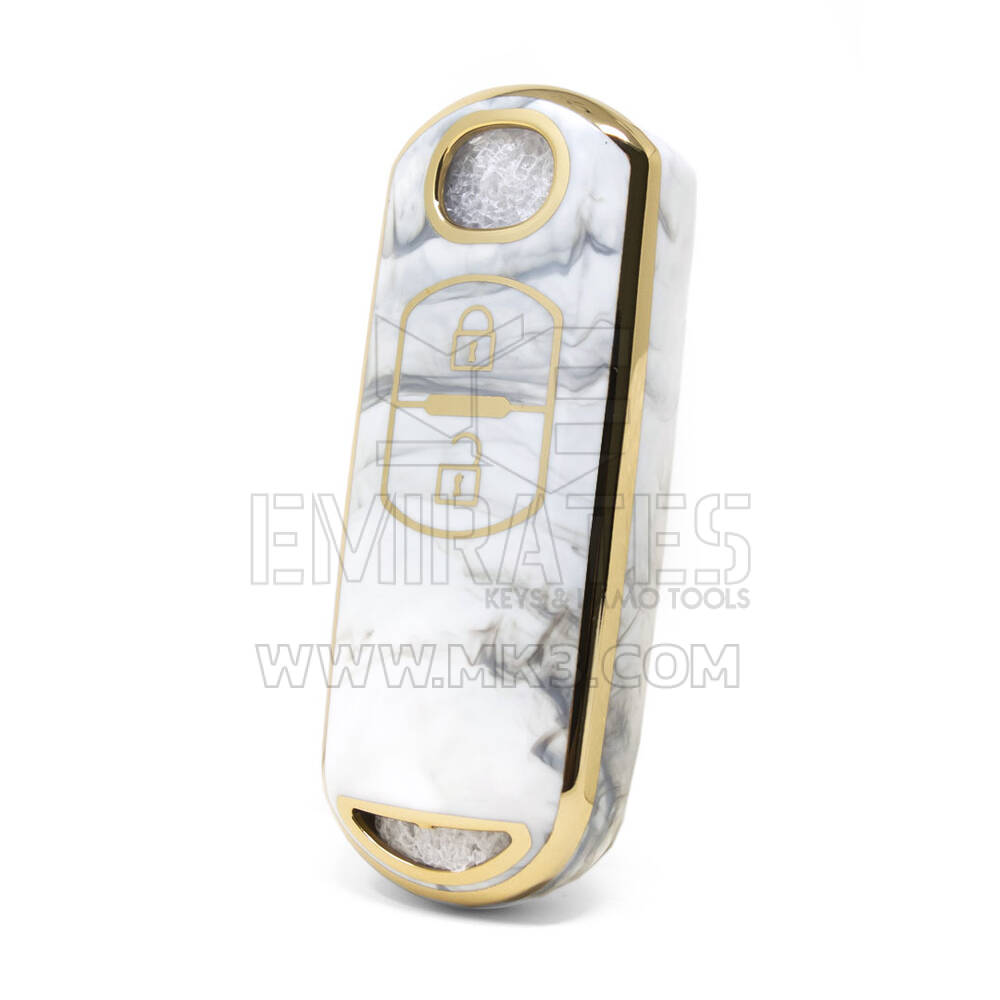 Nano High Quality Marble Cover For Mazda Remote Key 2 Buttons White Color MZD-A12J2