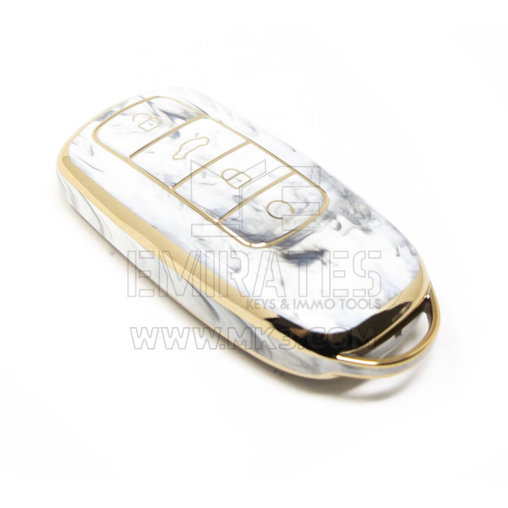 Nuova copertura in marmo Nano di alta qualità aftermarket per chiave remota Chery 4 pulsanti colore bianco CR-C12J | Chiavi degli Emirati