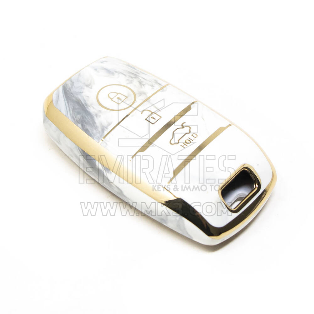 New Aftermarket Nano High Quality Marble Cover For Kia Remote Key 3 Buttons White Color KIA-A12J | Emirates Keys