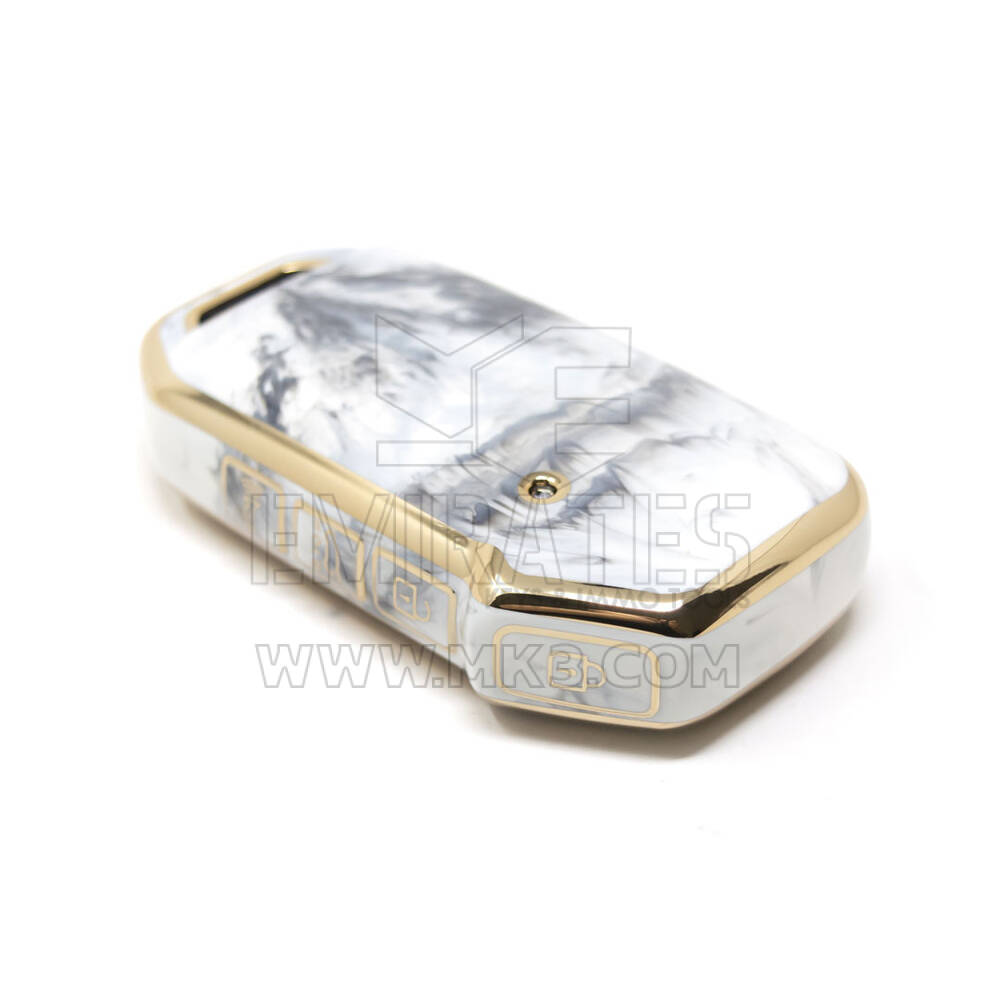 Nueva cubierta de mármol Nano de alta calidad del mercado de accesorios para llave remota Kia 4 botones Color blanco KIA-C12J4A | Cayos de los Emiratos