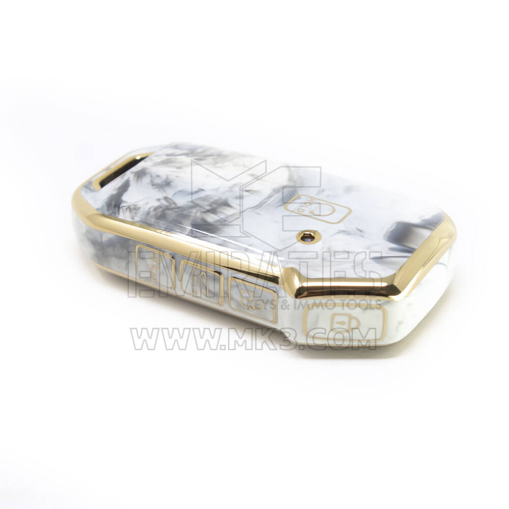 Nuova copertura in marmo Nano di alta qualità aftermarket per chiave remota Kia 5 pulsanti colore bianco KIA-C12J5 | Chiavi degli Emirati