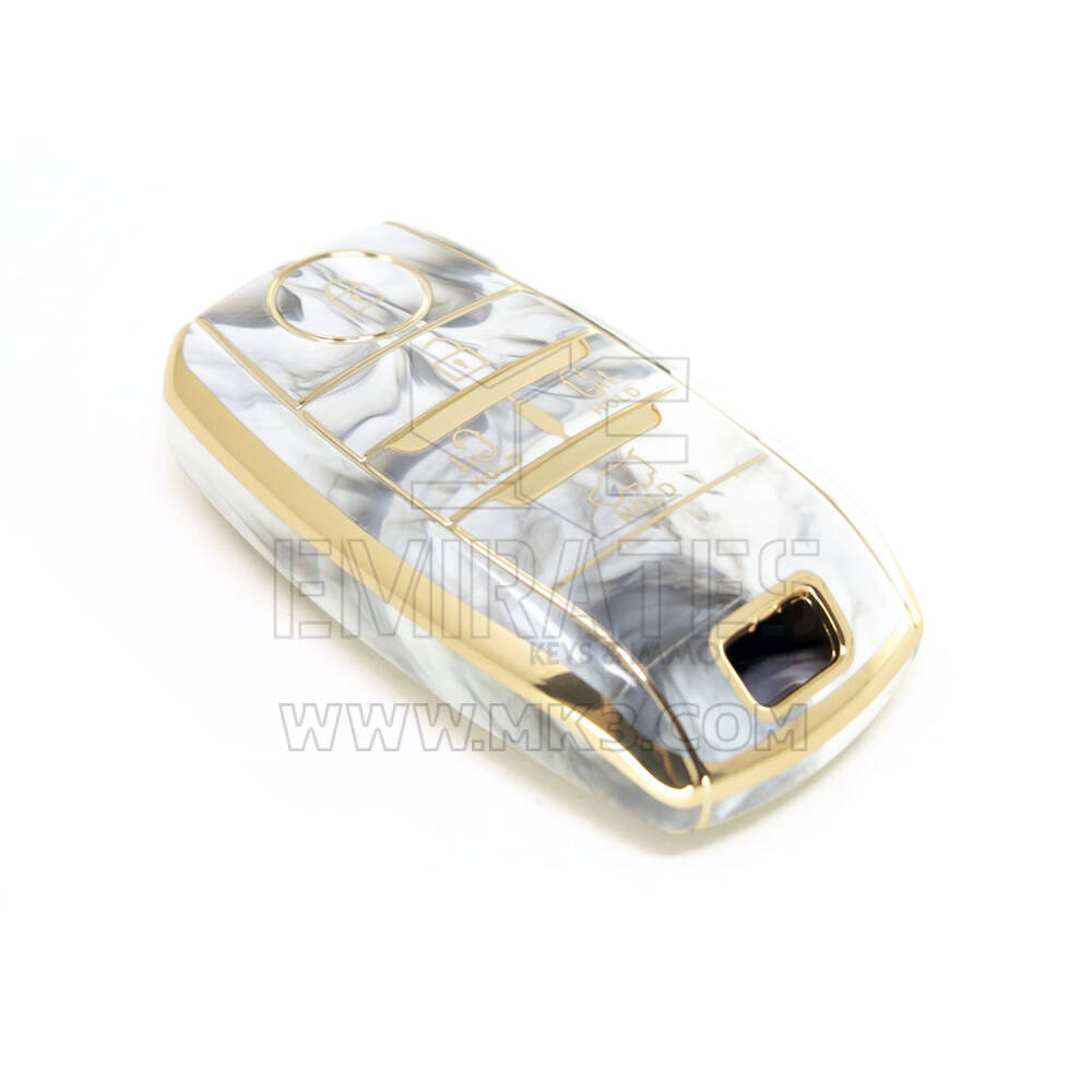 Couverture en marbre Nano de haute qualité pour clé télécommande Kia, 5 boutons, couleur blanche, nouveau marché secondaire, KIA-D12J5 | Clés des Émirats