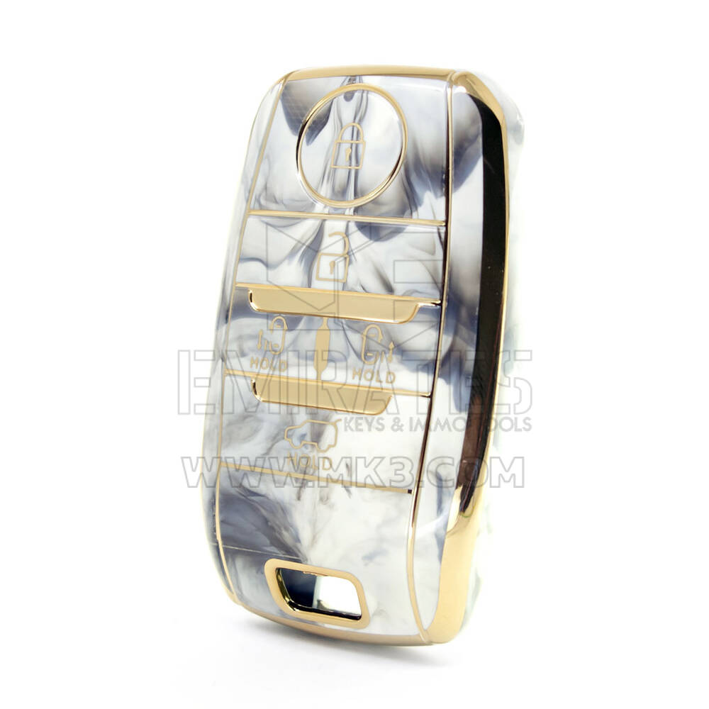 Cover in marmo Nano di alta qualità per chiave telecomando Kia 5 pulsanti colore bianco KIA-D12J5