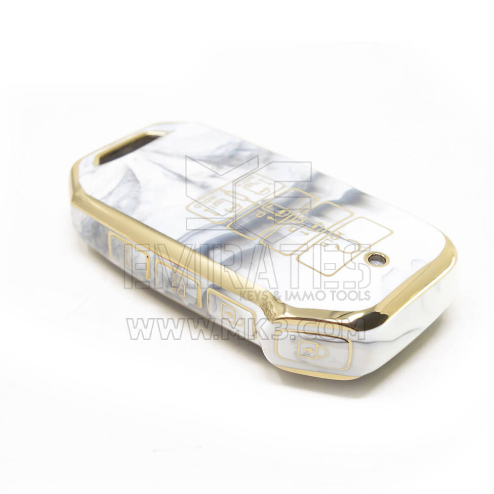 Nueva cubierta de mármol Nano de alta calidad del mercado de accesorios para llave remota Kia 9 botones Color blanco KIA-I12J9 | Cayos de los Emiratos