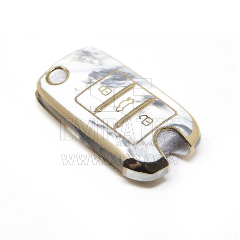 Nouveau couvercle en marbre Nano de haute qualité pour clé télécommande Roewe, 3 boutons, couleur blanche, RW-A12J | Clés des Émirats