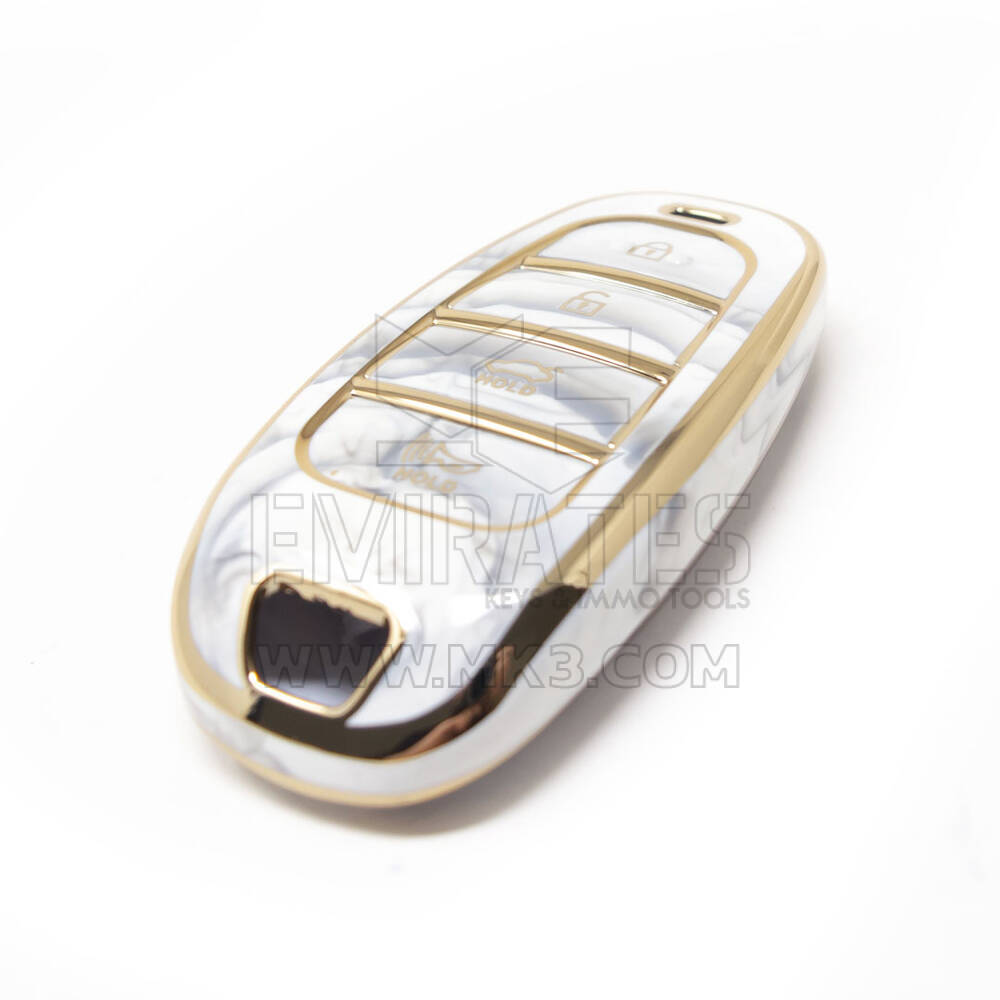Nueva cubierta de mármol Nano de alta calidad del mercado de accesorios para llave remota Hyundai 4 botones Color blanco HY-H12J4A | Cayos de los Emiratos