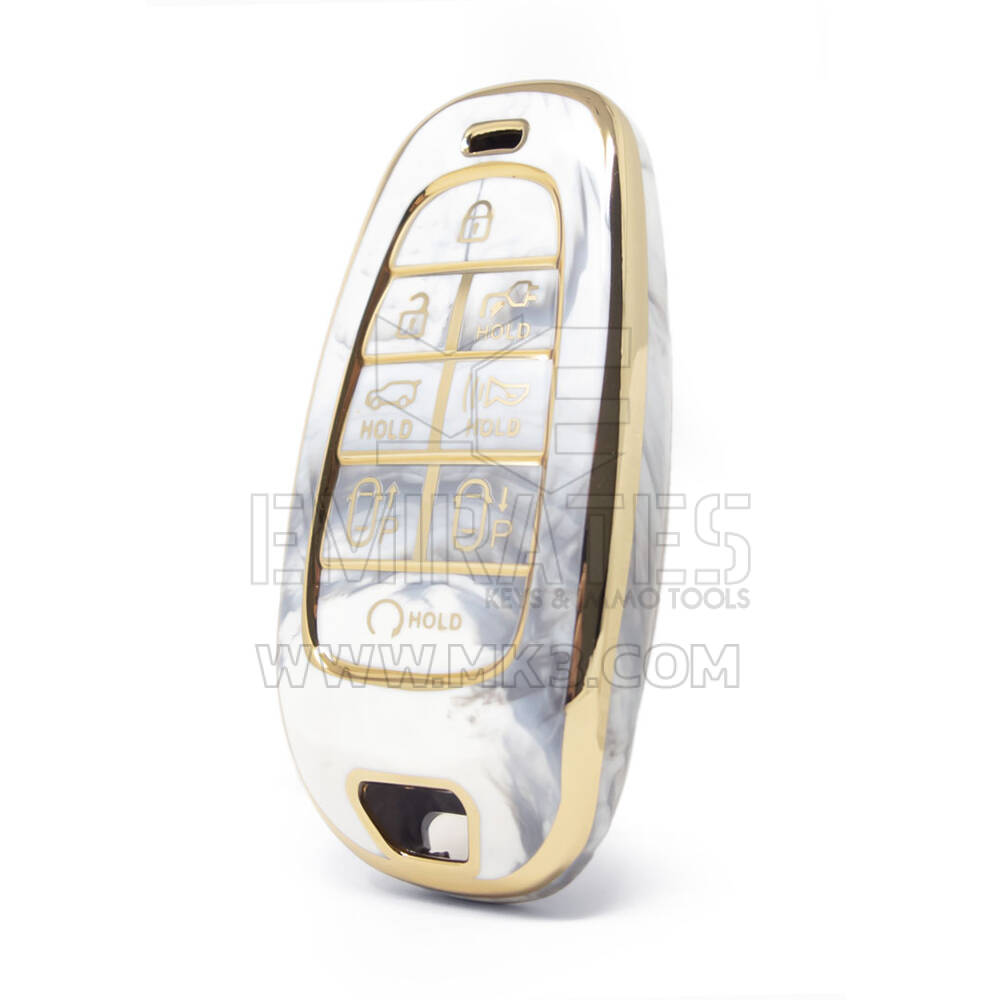 Nano cubierta de mármol de alta calidad para llave remota Hyundai, 8 botones, Color blanco, HY-H12J8