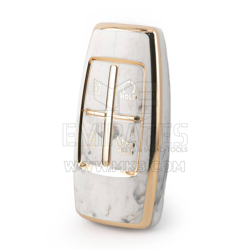Cover in marmo Nano di alta qualità per chiave remota Genesis Hyundai 4 pulsanti colore bianco HY-I12J4B