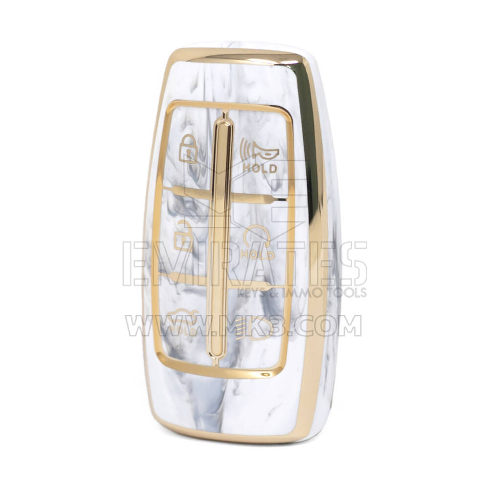 Nano High Quality Marble Cover For Genesis Hyundai Remote Key 6 Buttons White Color HY-I12J6A