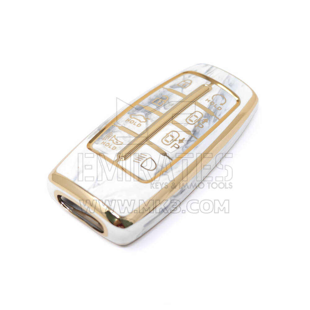 Couverture en marbre Nano de haute qualité pour clé télécommande Genesis Hyundai, 8 boutons, couleur blanche, HY-I12J8A | Clés des Émirats