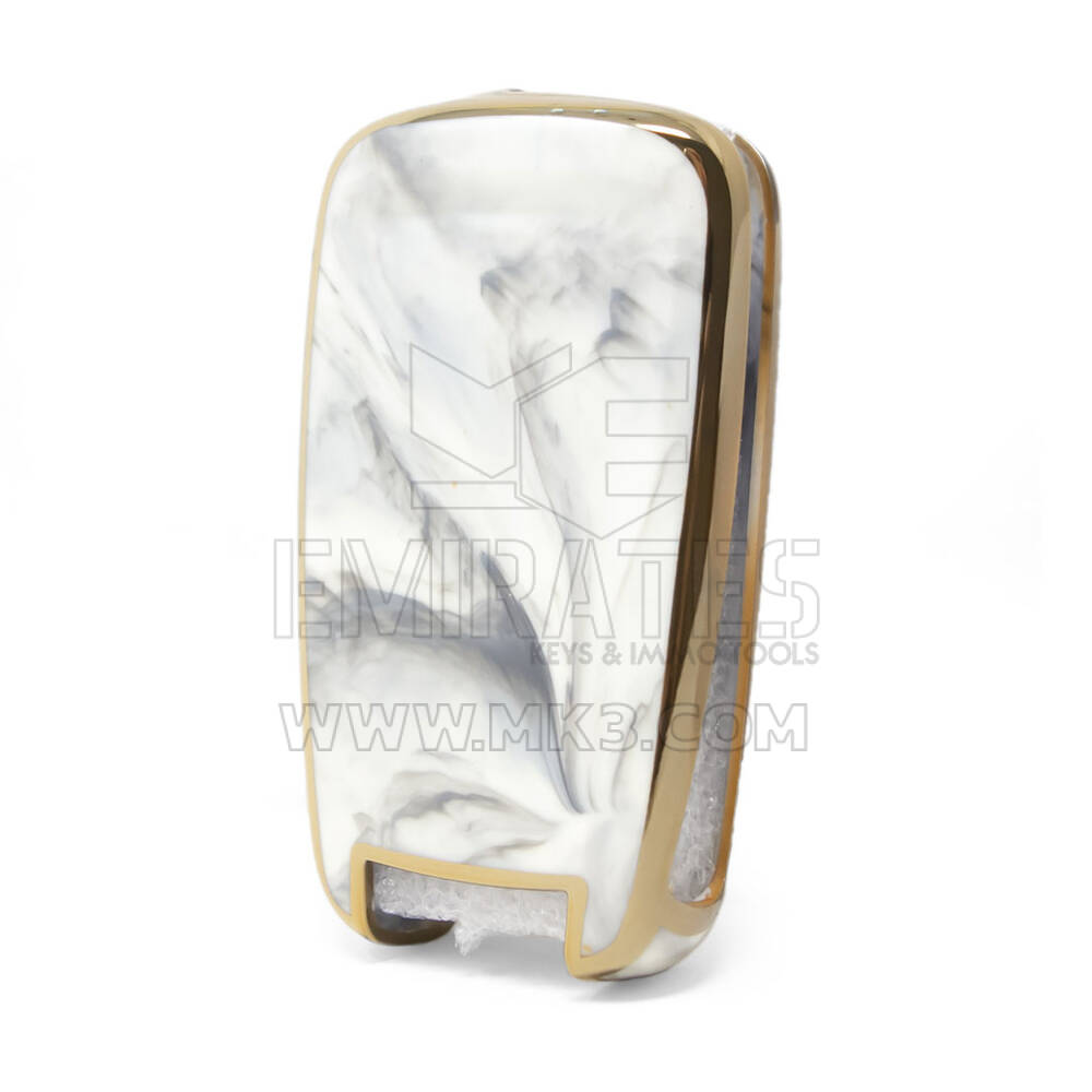 Cover Nano Marble per Chevrolet Flip Key 4B Bianco CRL-A12J4 | MK3