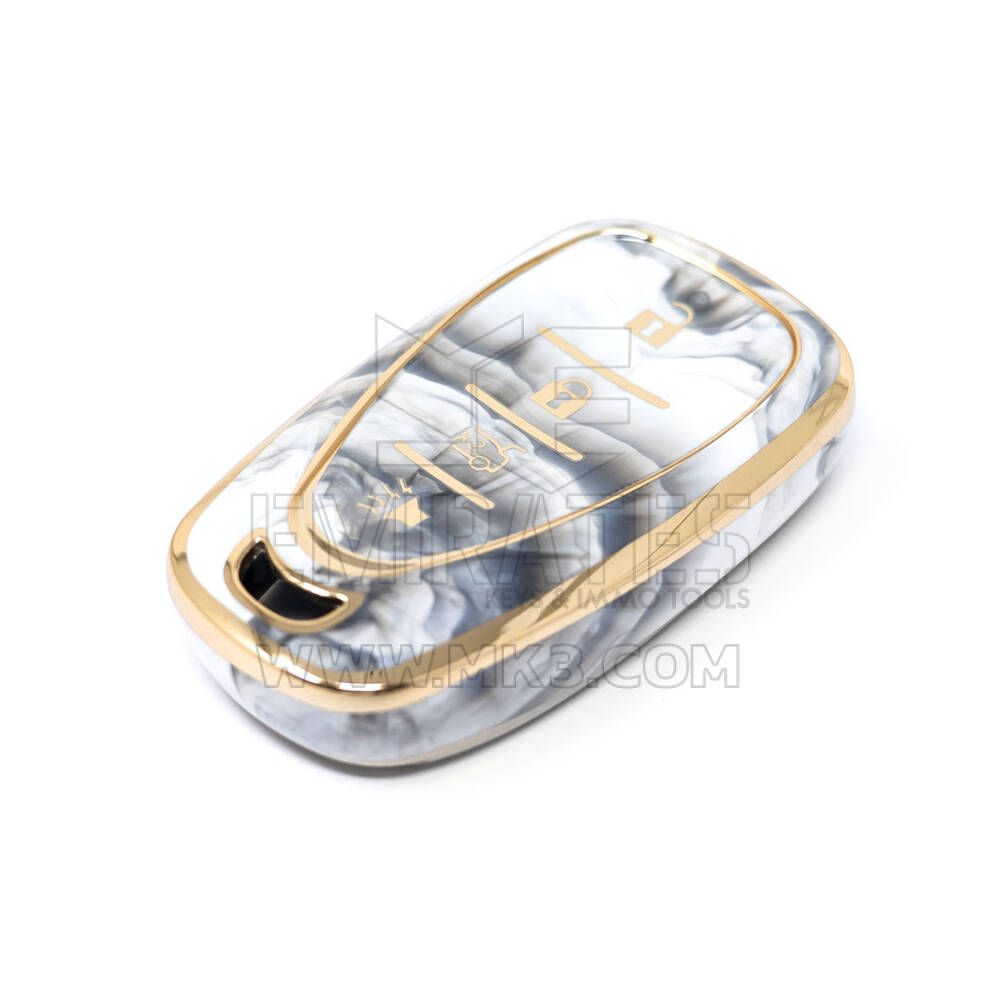 Couverture en marbre Nano de haute qualité pour clé télécommande Chevrolet, 4 boutons, couleur blanche, CRL-B12J4B | Clés des Émirats