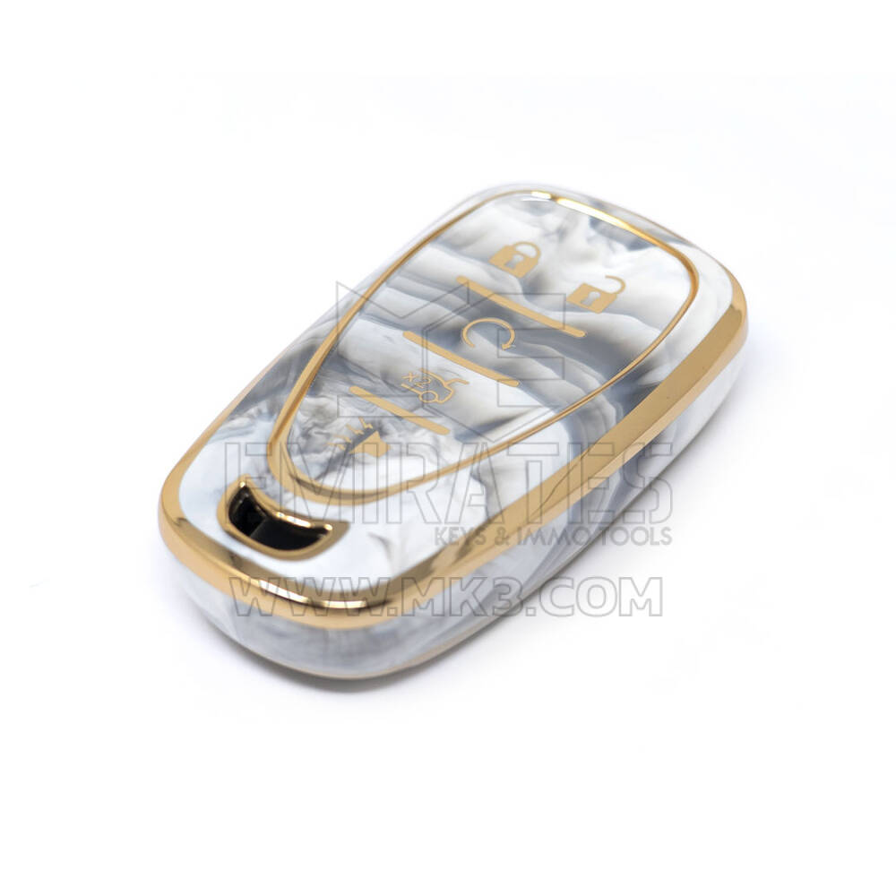 Couverture en marbre Nano de haute qualité pour clé télécommande Chevrolet, 5 boutons, couleur blanche, CRL-B12J5A | Clés des Émirats