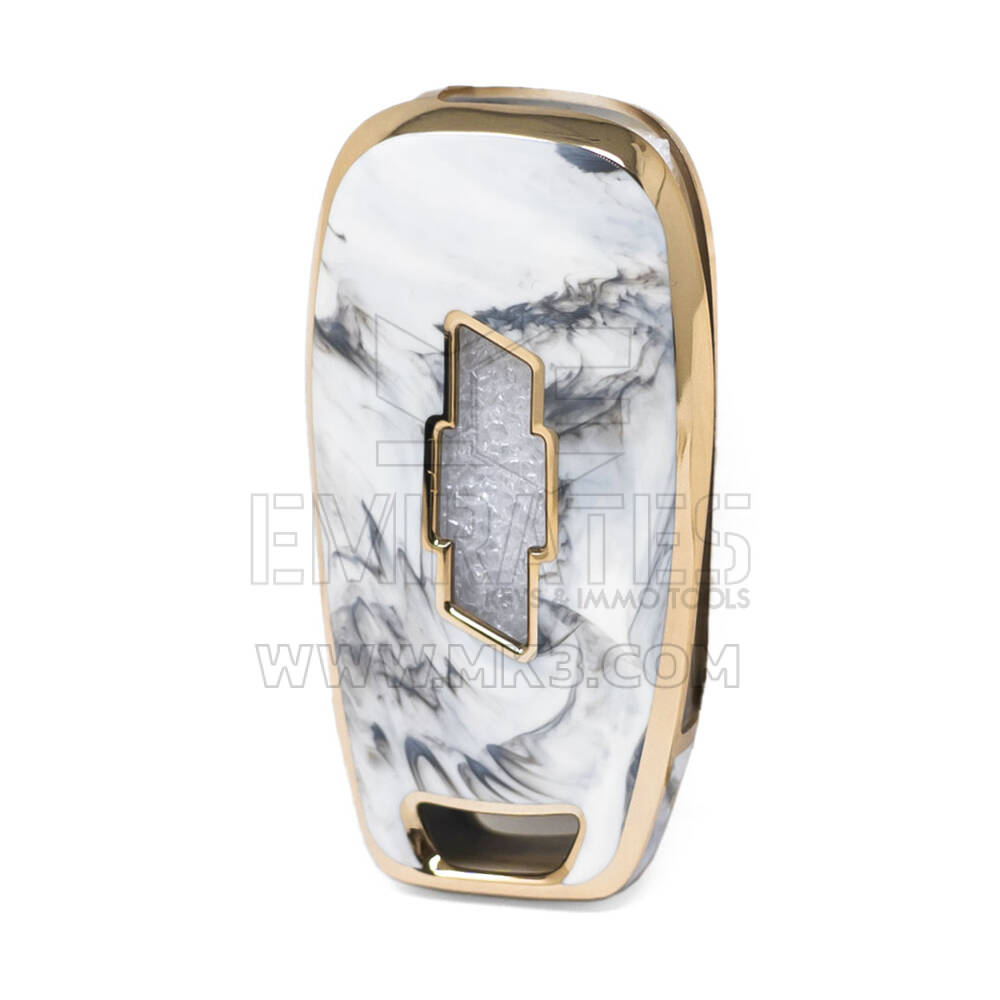 Nano Marble Cover For Chevrolet Flip Key 3B White CRL-C12J | MK3