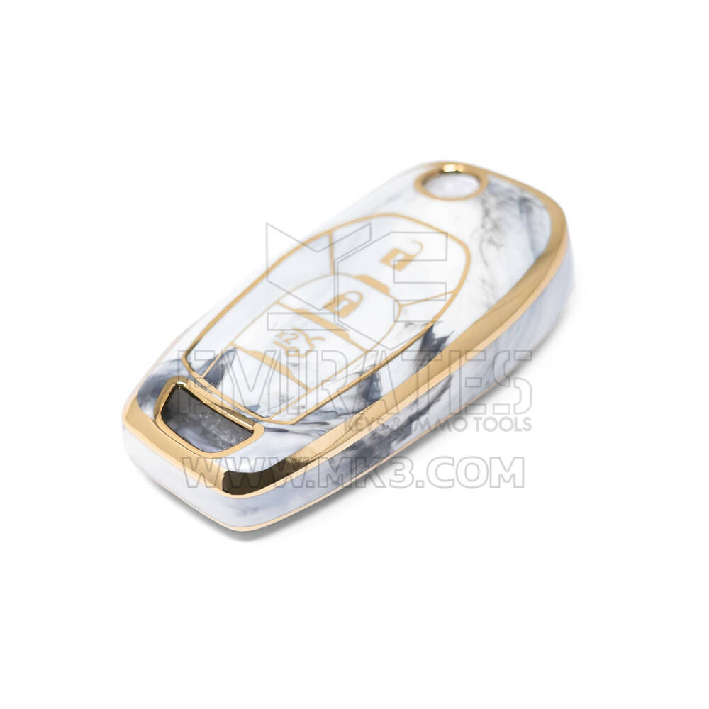 Nueva cubierta de mármol Nano de alta calidad del mercado de accesorios para llave remota abatible de Chevrolet 3 botones Color blanco CRL-C12J | Cayos de los Emiratos