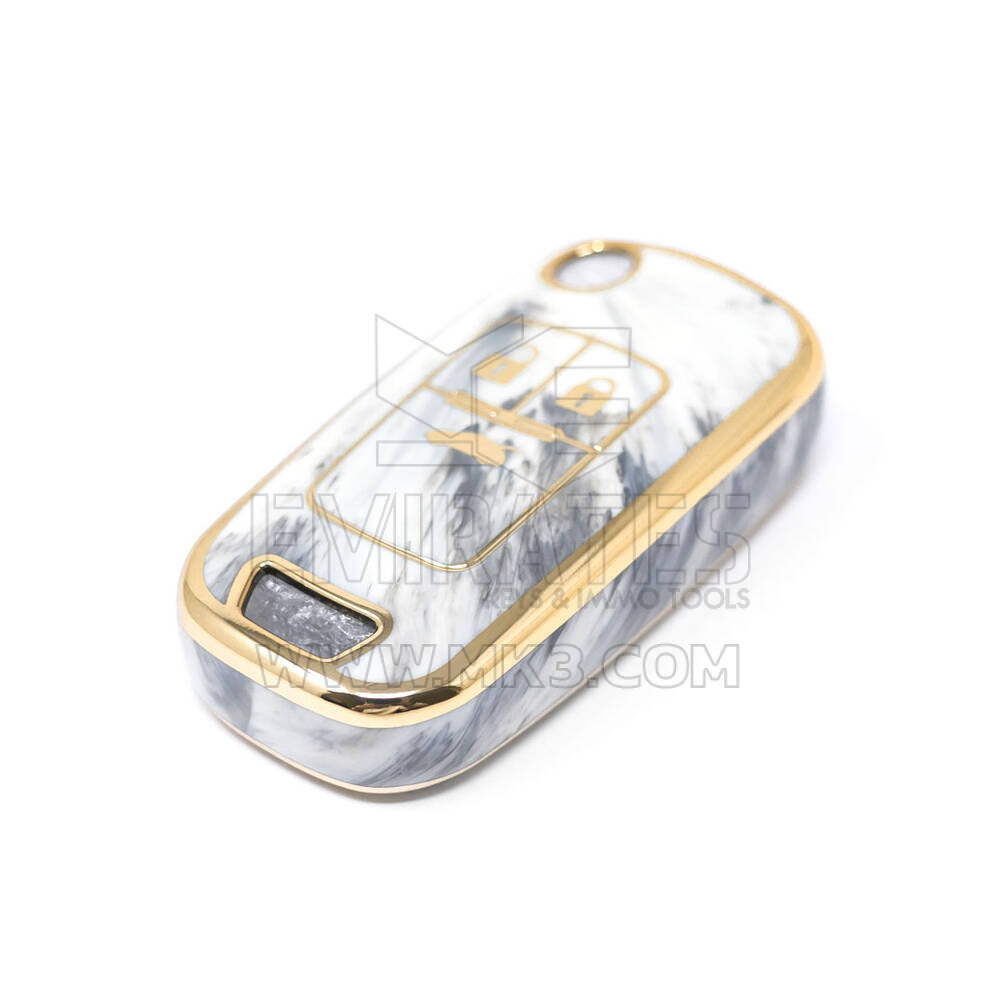 غطاء رخامي نانو عالي الجودة جديد لما بعد البيع لسيارة شيفروليه فليب مفتاح بعيد 3 أزرار لون أبيض CRL-D12J | مفاتيح الإمارات