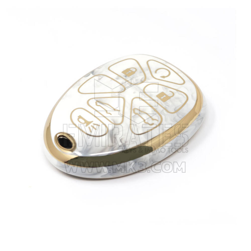 غطاء رخامي نانو عالي الجودة جديد لما بعد البيع لسيارة شيفروليه مفتاح بعيد 6 أزرار لون أبيض CRL-F12J6 | مفاتيح الإمارات