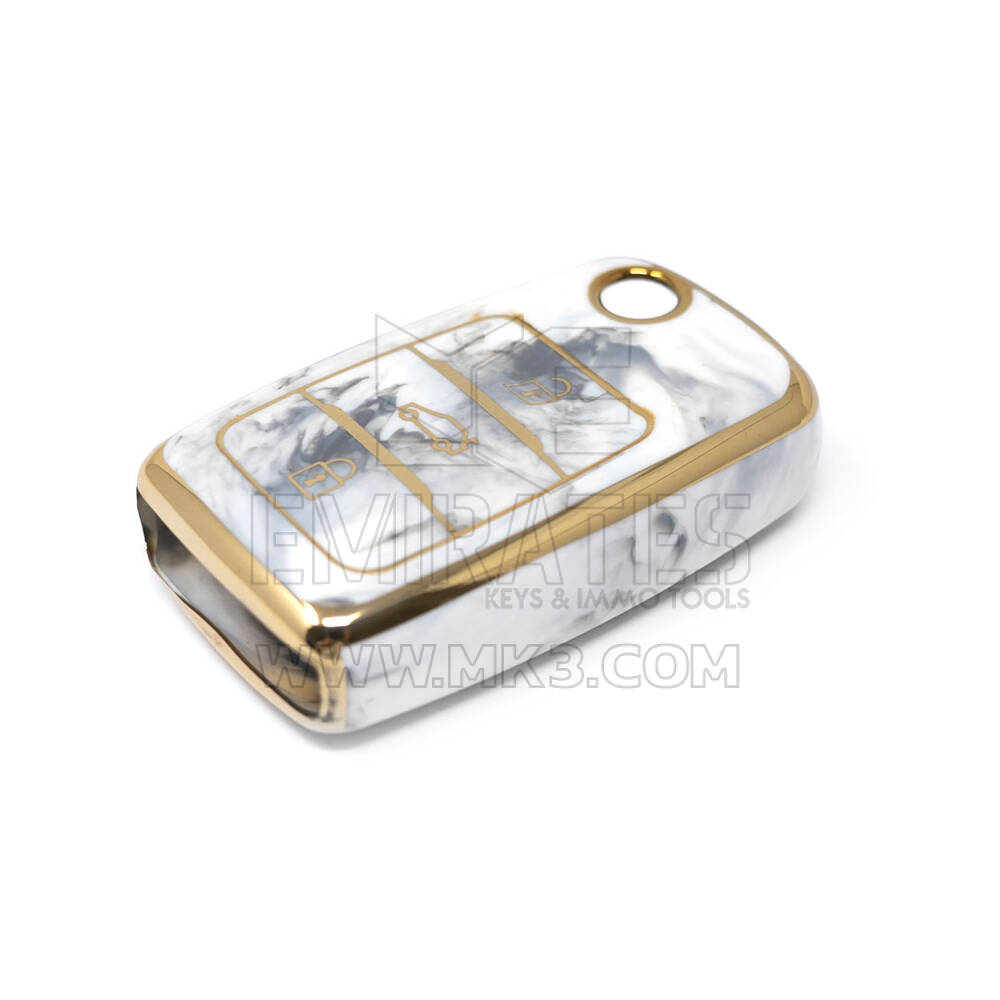 Nueva cubierta de mármol de alta calidad Nano del mercado de accesorios para llave remota Changan Flip 3 botones Color blanco CA-B12J | Cayos de los Emiratos