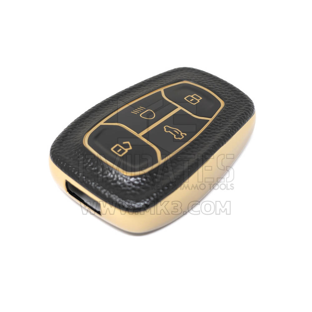 Housse en cuir doré de haute qualité pour clé télécommande TATA, 4 boutons, couleur noire, nouveau marché secondaire, TATA-A13J | Clés des Émirats