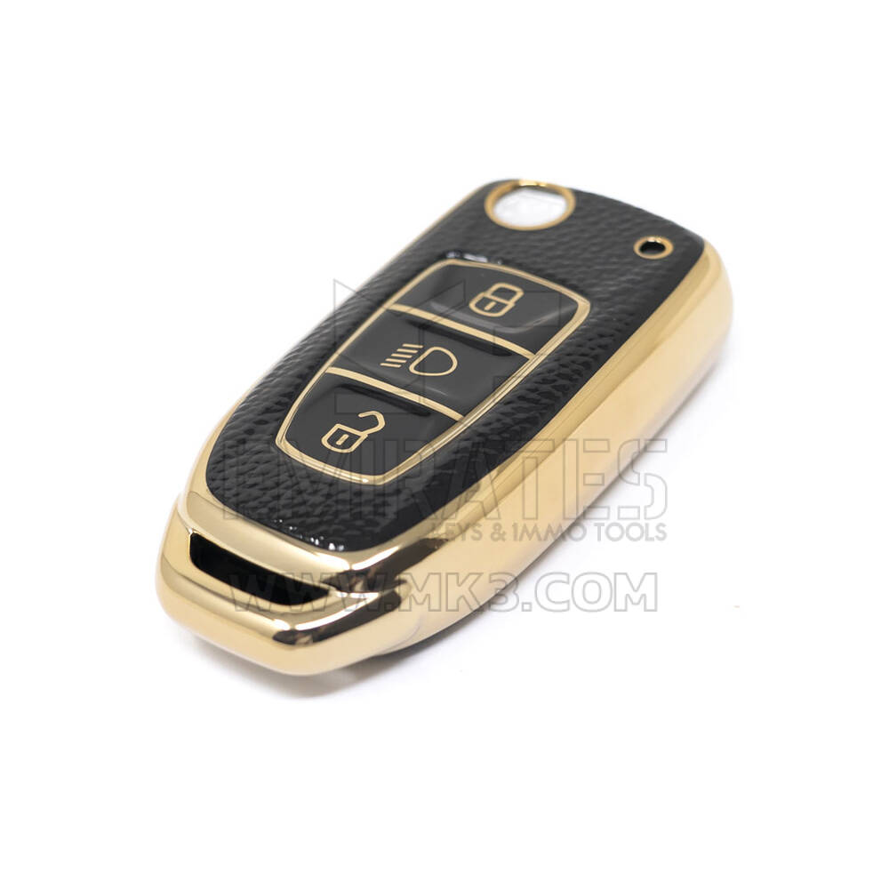 Nueva funda de cuero dorado Nano de alta calidad para mando a distancia TATA, 3 botones, Color negro, TATA-B13J | Cayos de los Emiratos