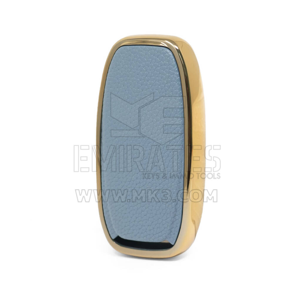 Capa de couro Nano para Audi Remote Key 3B Branco Cinza -A13J | MK3
