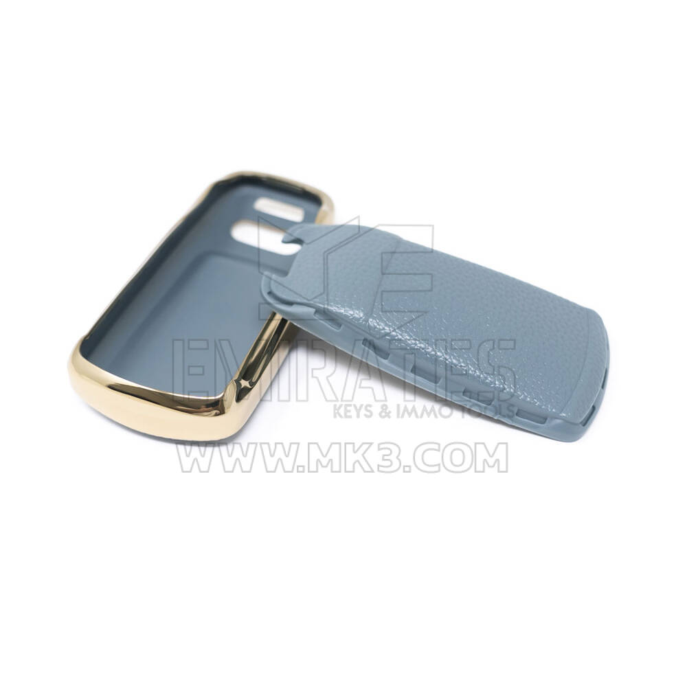 New Aftermarket Nano High Quality Gold Leather Cover For Audi Remote Key 3 Buttons Gray Color Audi-B13J | Emirates Keys