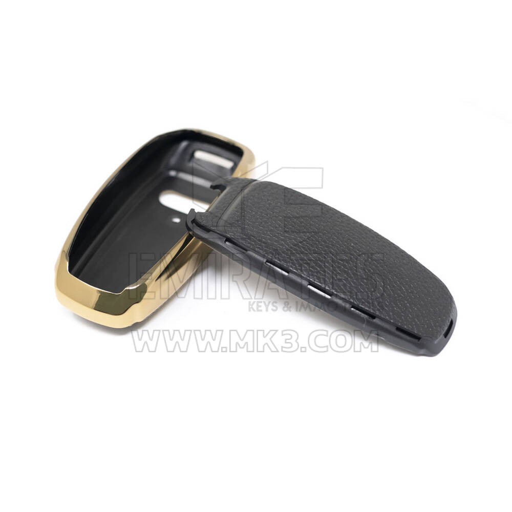 New Aftermarket Nano High Quality Gold Leather Cover For Audi Remote Key 3 Buttons Black Color Audi-D13J | Emirates Keys