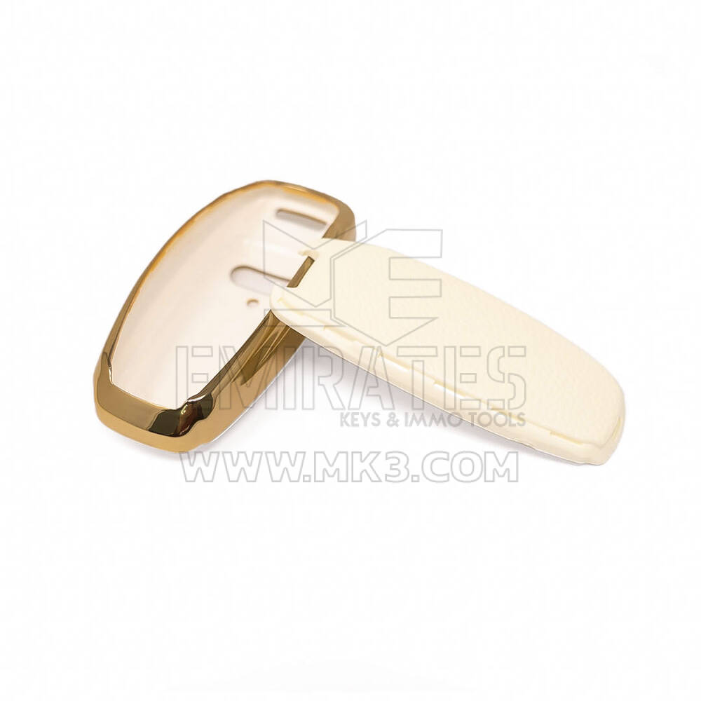New Aftermarket Nano High Quality Gold Leather Cover For Audi Remote Key 3 Buttons White Color Audi-D13J | Emirates Keys