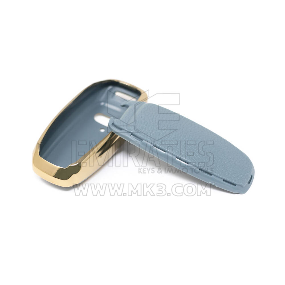 New Aftermarket Nano High Quality Gold Leather Cover For Audi Remote Key 3 Buttons Gray Color Audi-D13J | Emirates Keys