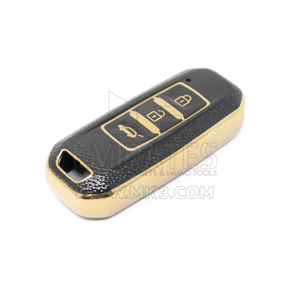 Nueva funda de cuero dorado Nano de alta calidad para mando a distancia Baojun, 3 botones, Color negro, BJ-A13J | Cayos de los Emiratos