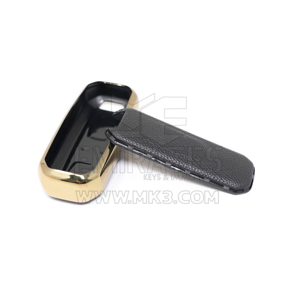 New Aftermarket Nano High Quality Gold Leather Cover For Baojun Remote Key 3 Buttons Black Color BJ-A13J | Emirates Keys