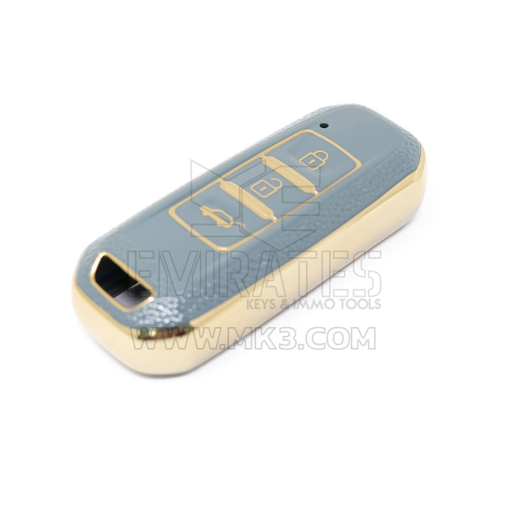 Nueva funda de cuero dorado Nano de alta calidad para mando a distancia Baojun, 3 botones, Color gris, BJ-A13J | Cayos de los Emiratos