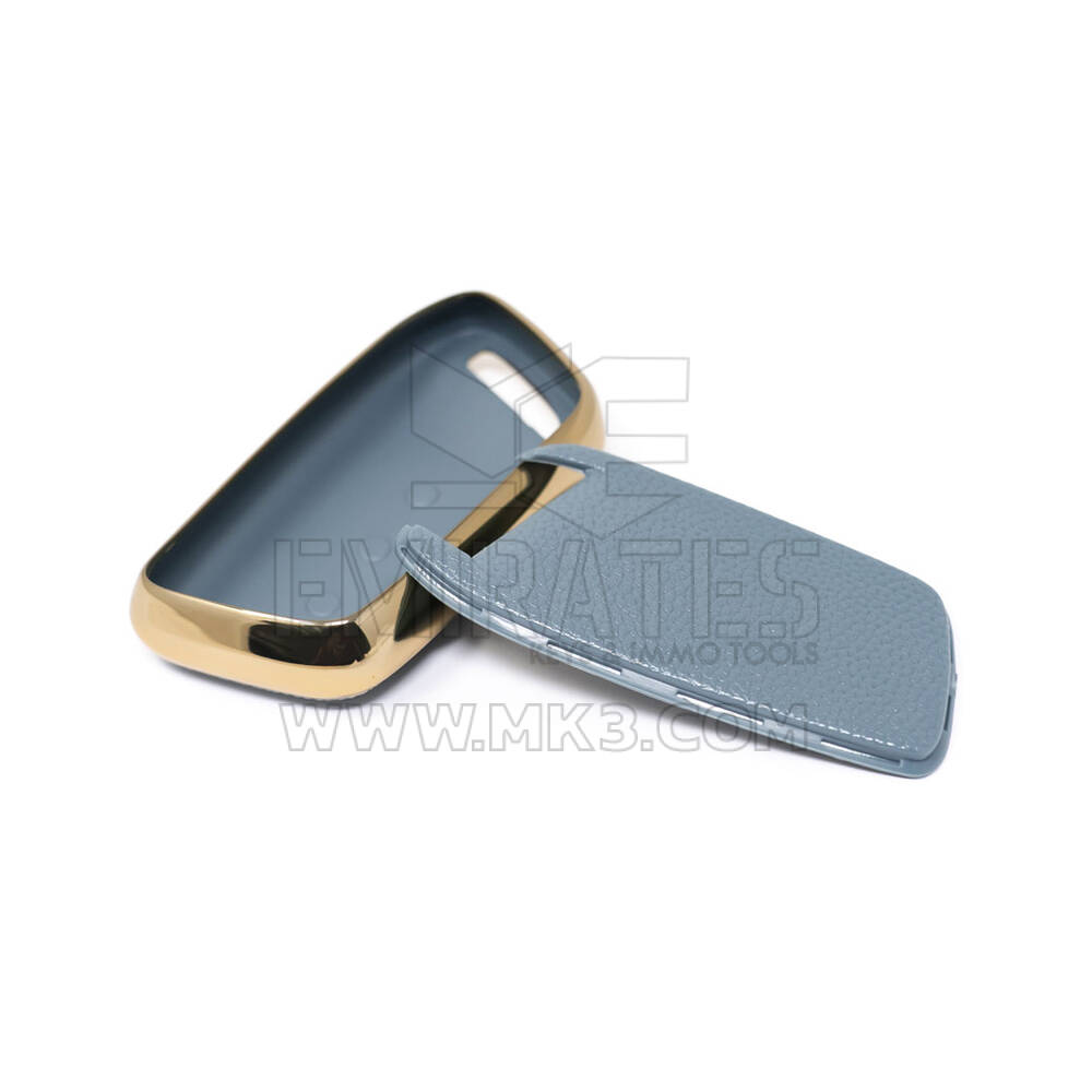 New Aftermarket Nano High Quality Gold Leather Cover For Baojun Remote Key 3 Buttons Gray Color BJ-C13J | Emirates Keys