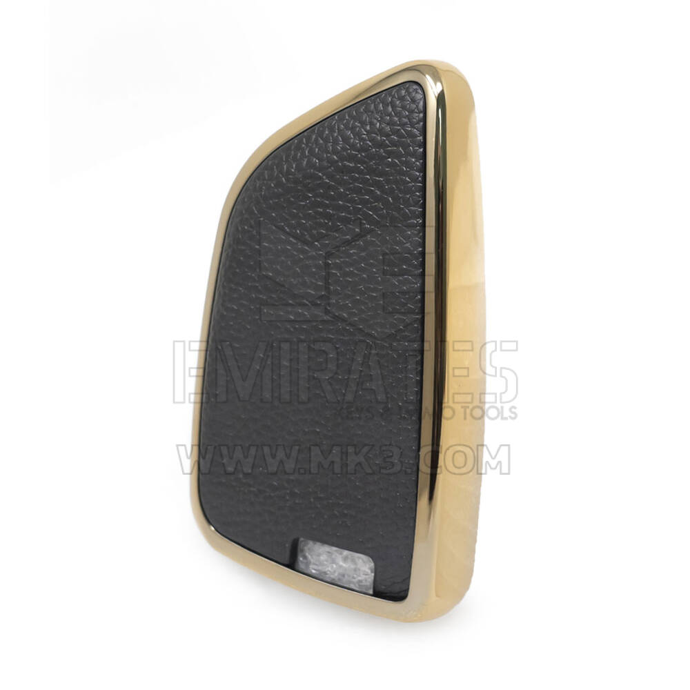 Capa de couro nano dourada BMW Remote Key 4B preta BMW-B13J | MK3