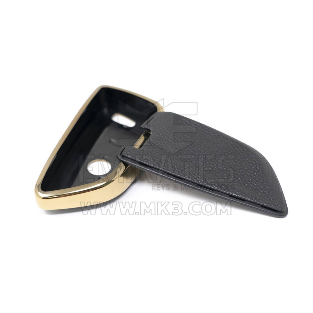 New Aftermarket Nano High Quality Gold Leather Cover For BMW Remote Key 4 Buttons Black Color BMW-B13J | Emirates Keys