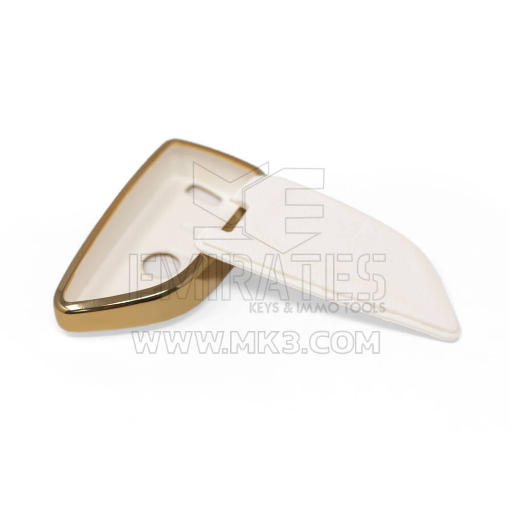 New Aftermarket Nano High Quality Gold Leather Cover For BMW Remote Key 4 Buttons White Color BMW-B13J | Emirates Keys