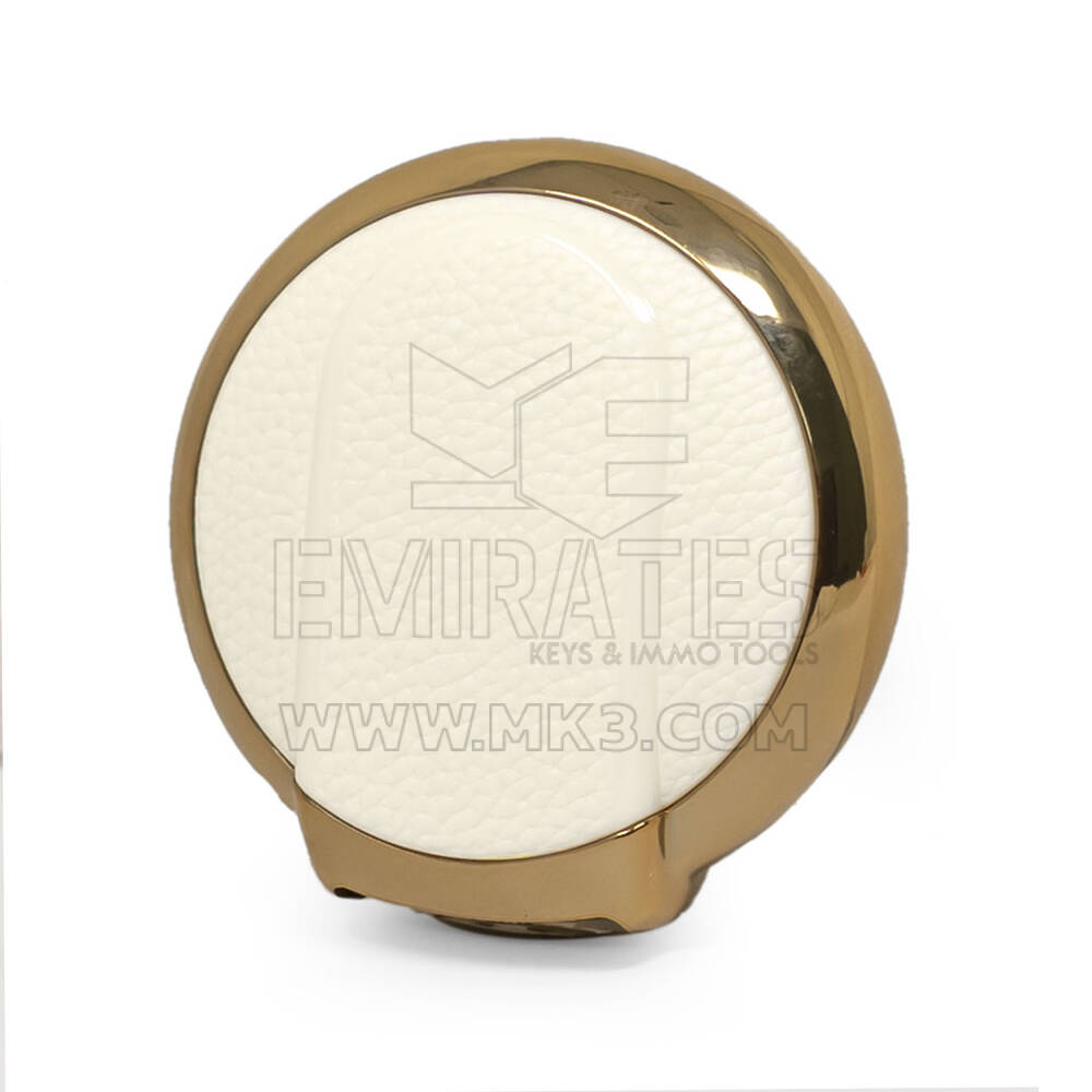 Nano Gold Leather Cover Mini Cooper Remote Key 4B White BMW-C13J4 | MK3