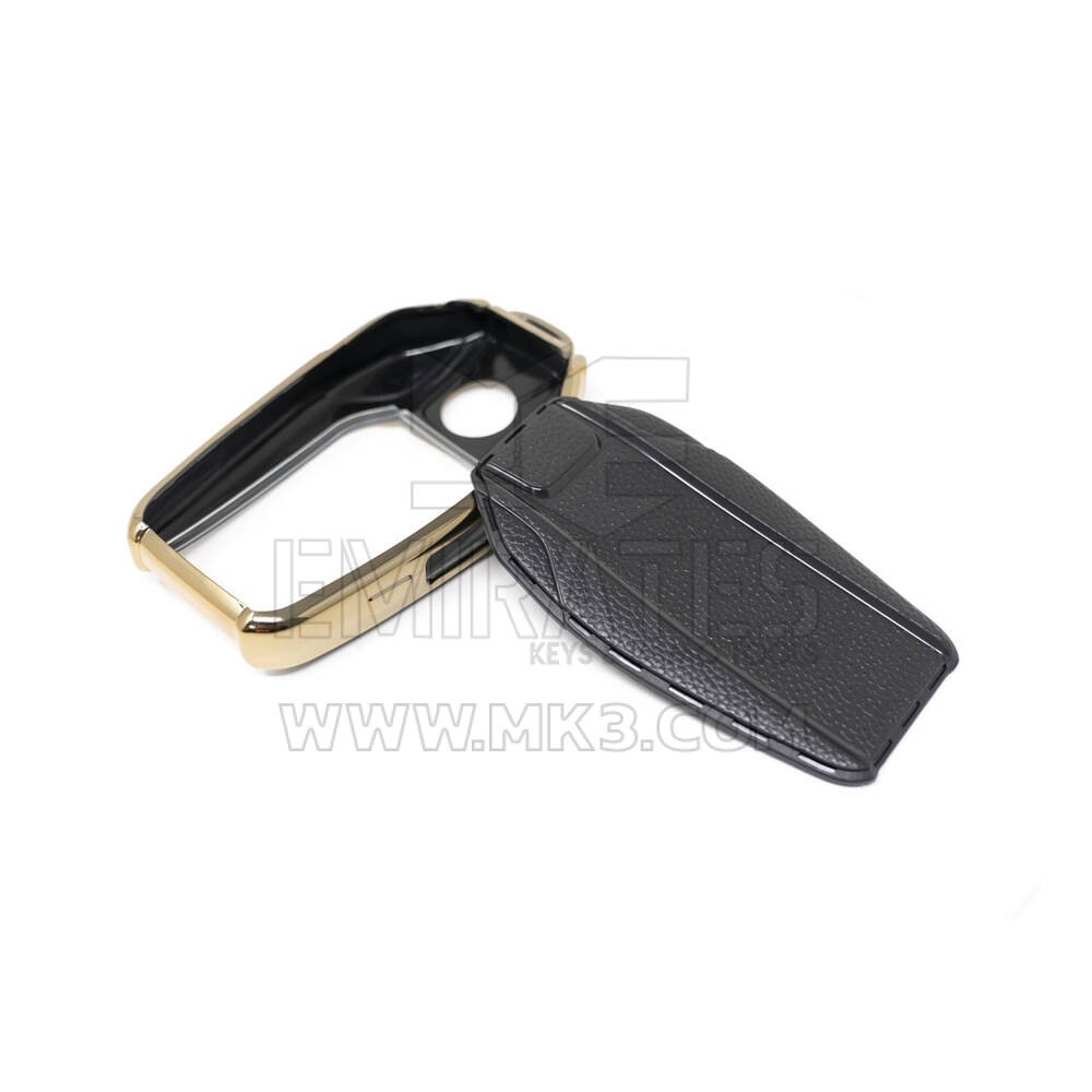 New Aftermarket Nano High Quality Gold Leather Cover For BMW Remote Key 3 Buttons Black Color BMW-D13J | Emirates Keys