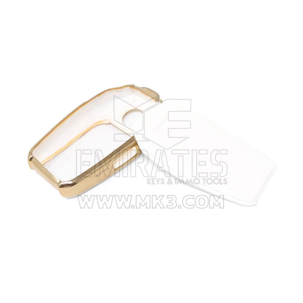 New Aftermarket Nano High Quality Gold Leather Cover For BMW Remote Key 3 Buttons White Color BMW-D13J | Emirates Keys