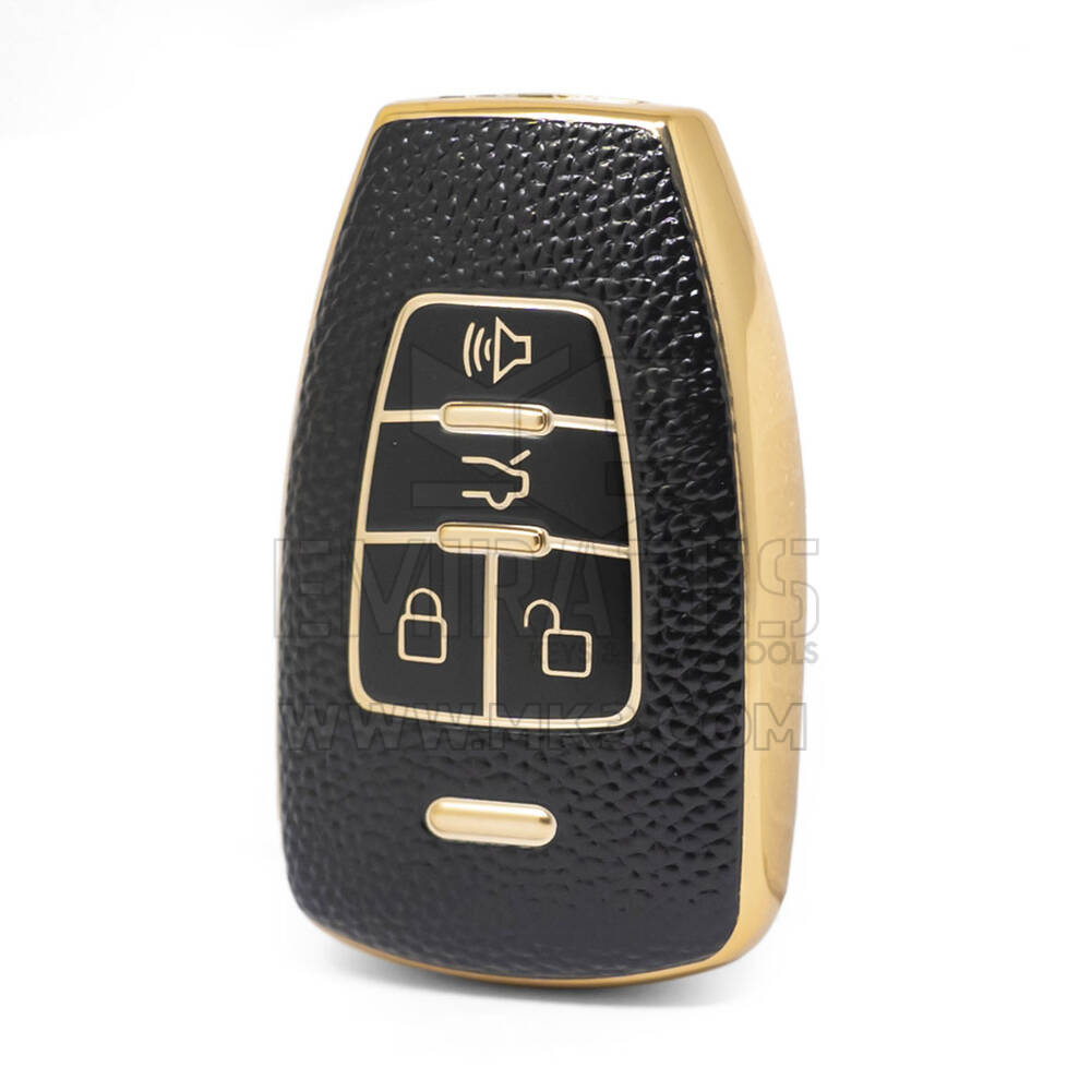 Nano Funda de cuero dorado de alta calidad para mando a distancia BAIC, 4 botones, Color negro, BQ-A13J