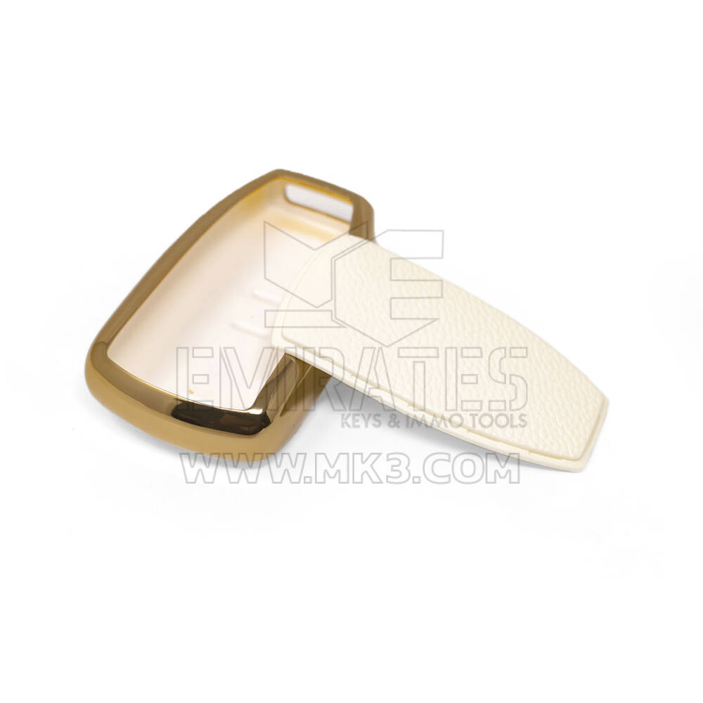 New Aftermarket Nano High Quality Gold Leather Cover For BAIC Remote Key 4 Buttons White Color BQ-A13J | Emirates Keys