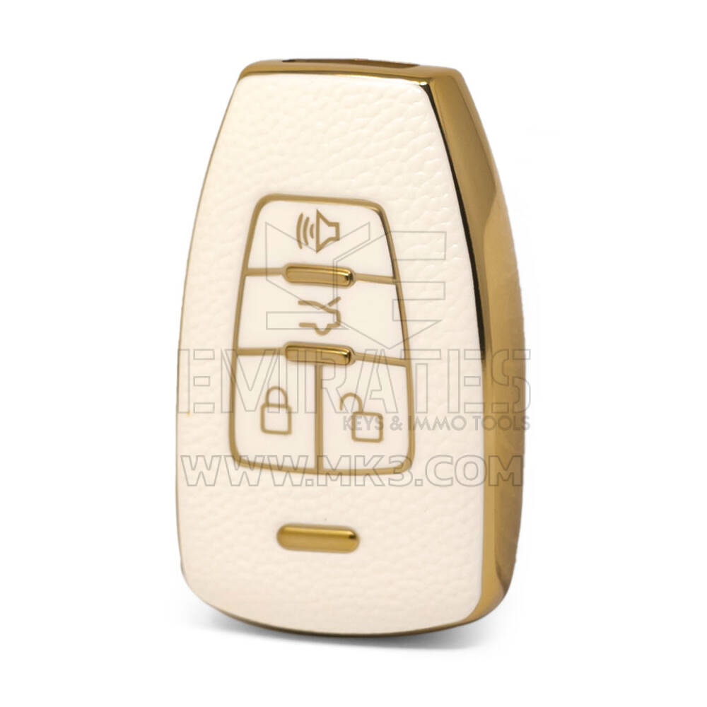 Nano Funda de cuero dorado de alta calidad para mando a distancia BAIC, 4 botones, Color blanco, BQ-A13J