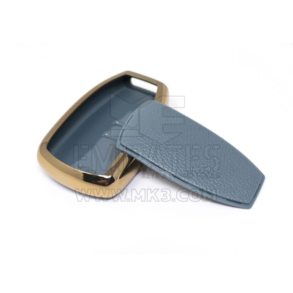 New Aftermarket Nano High Quality Gold Leather Cover For BAIC Remote Key 4 Buttons Gray Color BQ-A13J | Emirates Keys