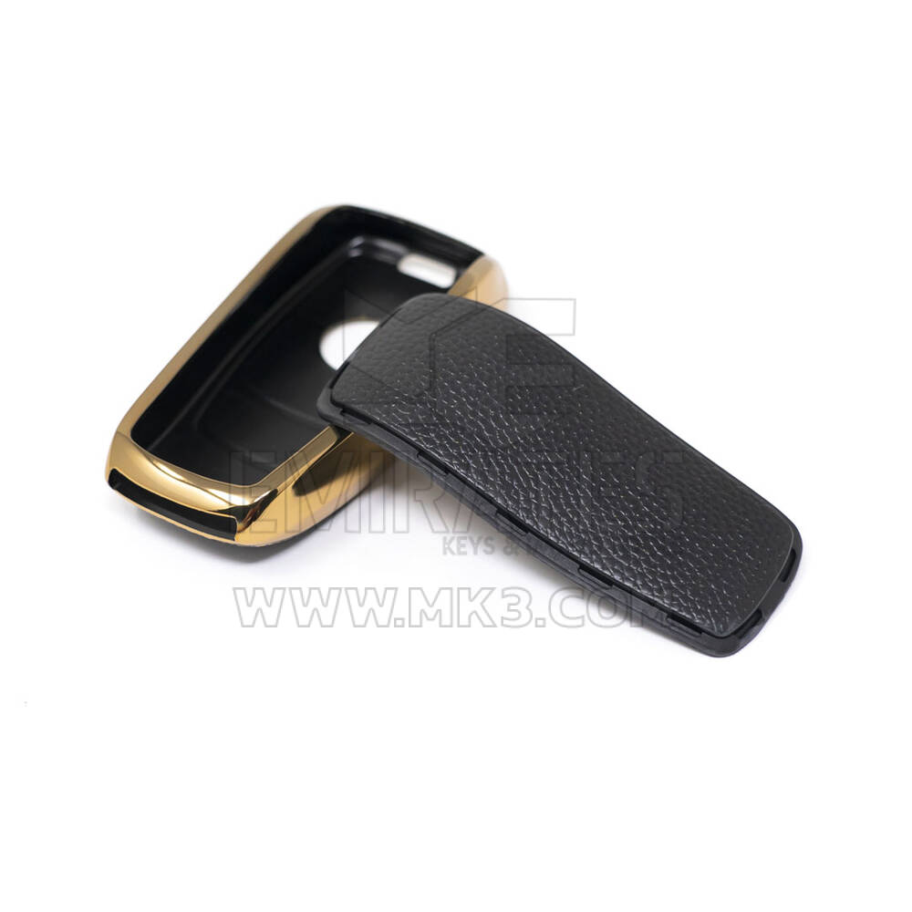 New Aftermarket Nano High Quality Gold Leather Cover For Mercedes Benz Remote Key 3 Buttons Black Color Benz-B13J | Emirates Keys